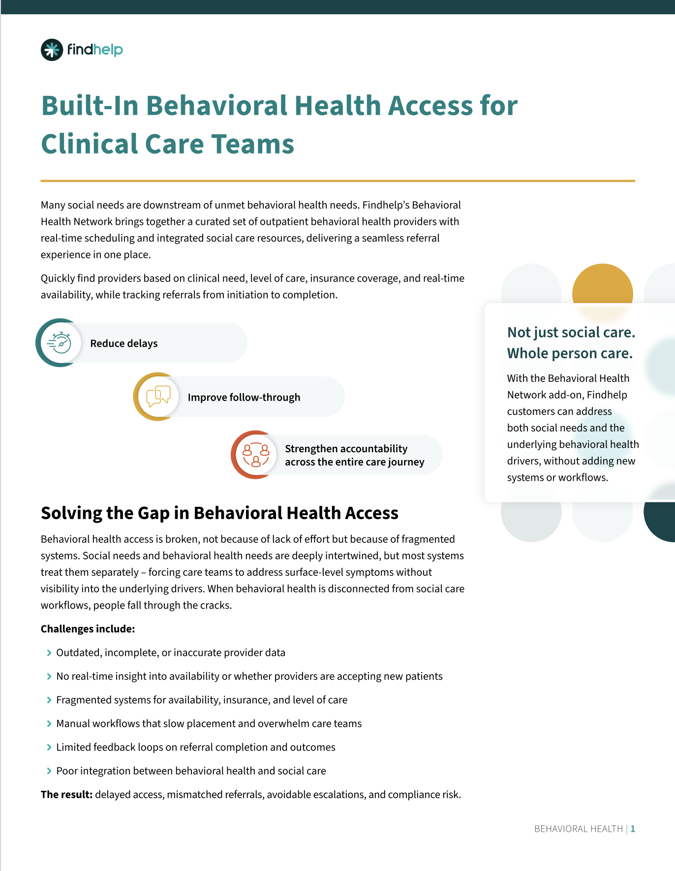 Behavioral health fact sheet Behavioral health fact sheet